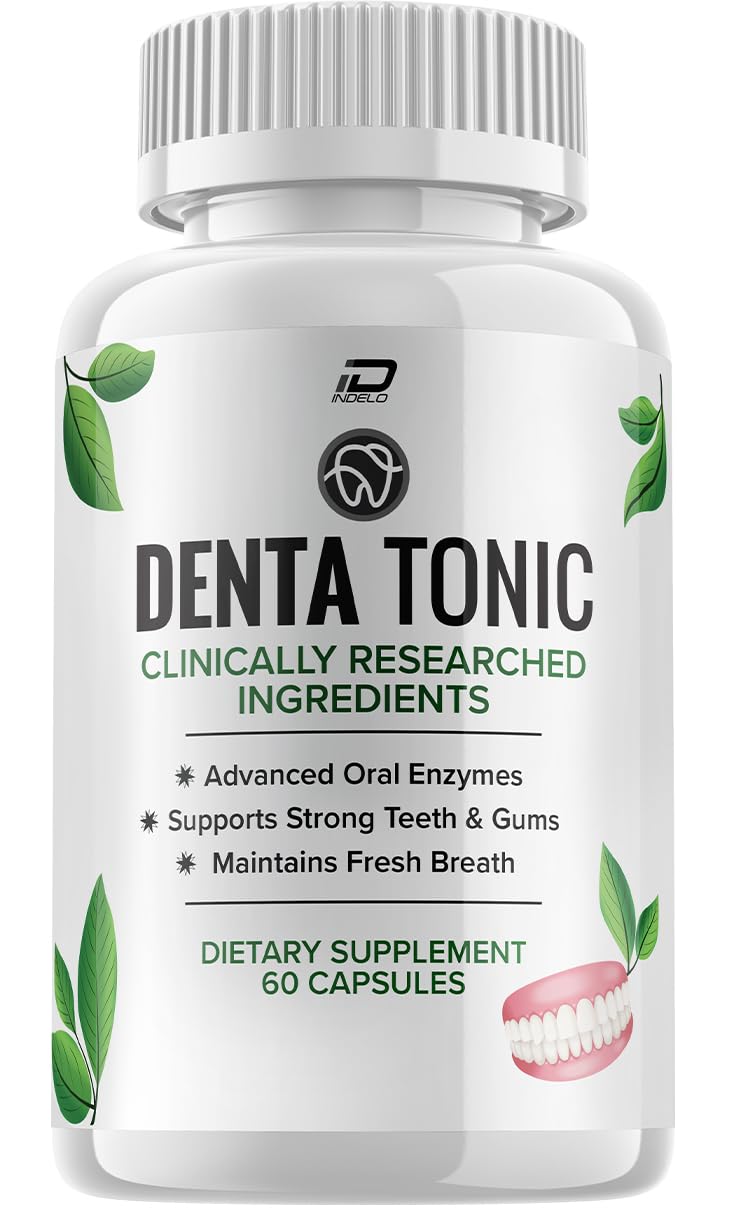 DentaTonic Advanced Oral Health Support Capsules, Denta Tonic Capsules, Denta Tonic Reviews, Tooth and Gum Supplement, Natural Extra Strength Probiotic (1 Pack - 60 Capsules)