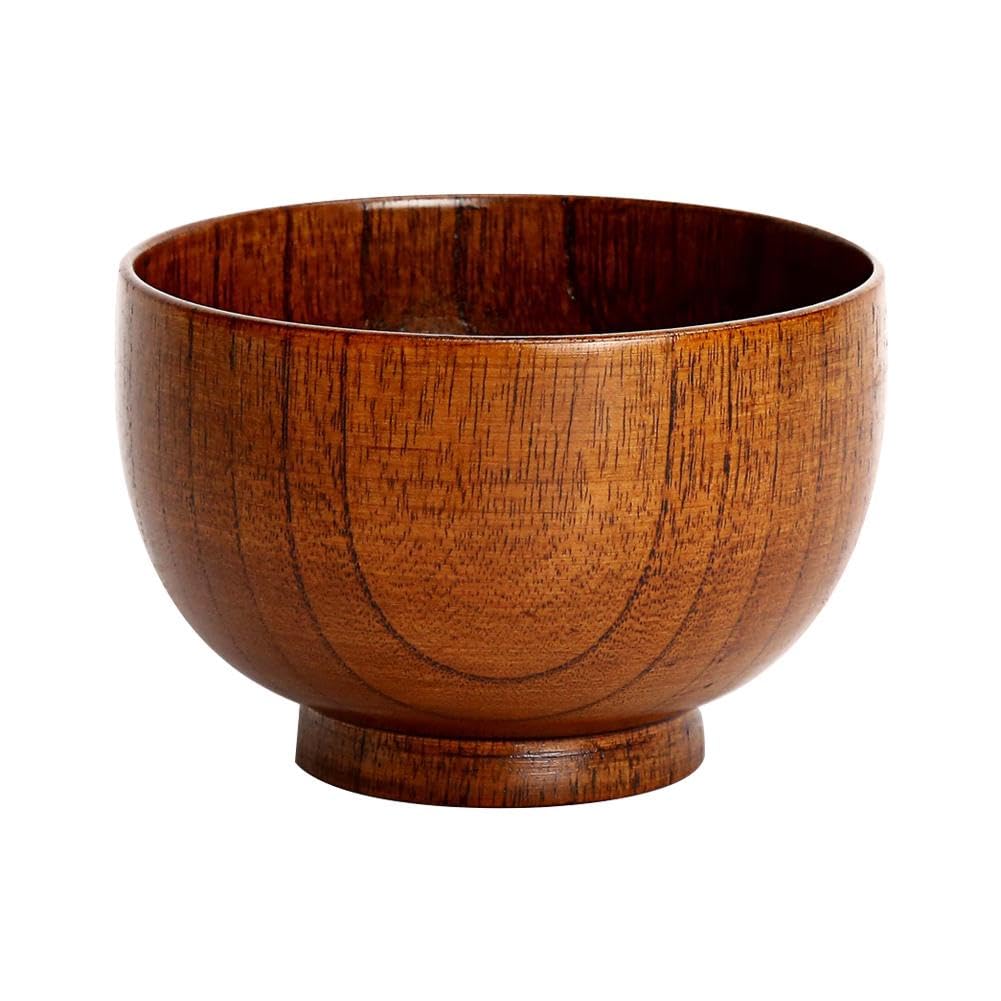 LOVIVER Ciotola In Legno Con Coperchio – Rotonda, Stile Giapponese, Per Ramen, Riso, Zuppe, Insalate, Ecologica - 4