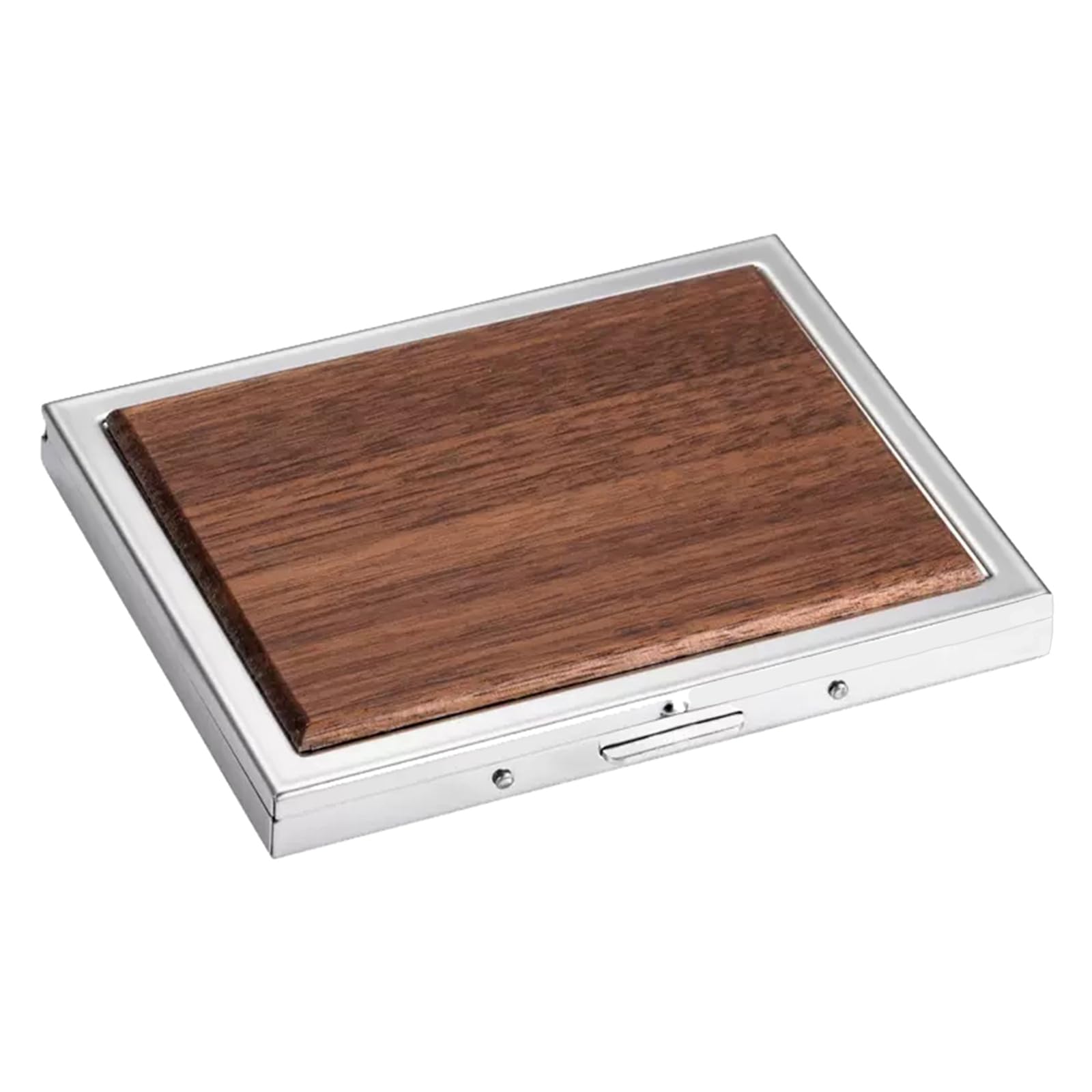 Portasigarette Slim Uomo Portasigarette in Legno per 13 Sigarette Scatola per Sigarette in Acciaio Inossidabile Brown,One Size