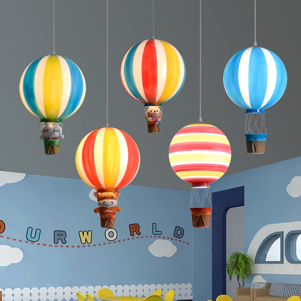 Lampada da soffitto Lampadari a sospensione a forma di mongolfiera, Decorazione boutique Lampada a sospensione a soffitto per camera da letto per ragazzi/ragazze Paralume in acrilico, Lampada a