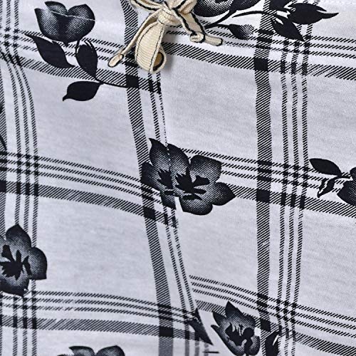 Image of KOTTY Black and White Printed Women Pure Cotton Night Shorts (Black and White,32)