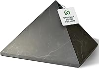 Vista 14 de Auténtica pirámide de shungita pulida de 1.57 pulgadas / 1.57 pulgadas, cristal curativo natural, pirámide negra real, protección de escritorio