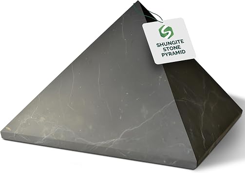 Shungite World Shungite Pyramid, Unpolished, 150 mm 5.90" - Crystal Decor