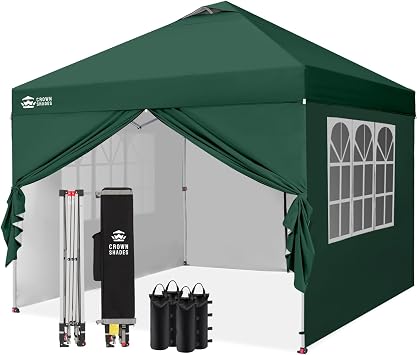 CROWN SHADES 3m x 3m Pop Up Gazebo with 4 Sides, Waterproof Event Shelter