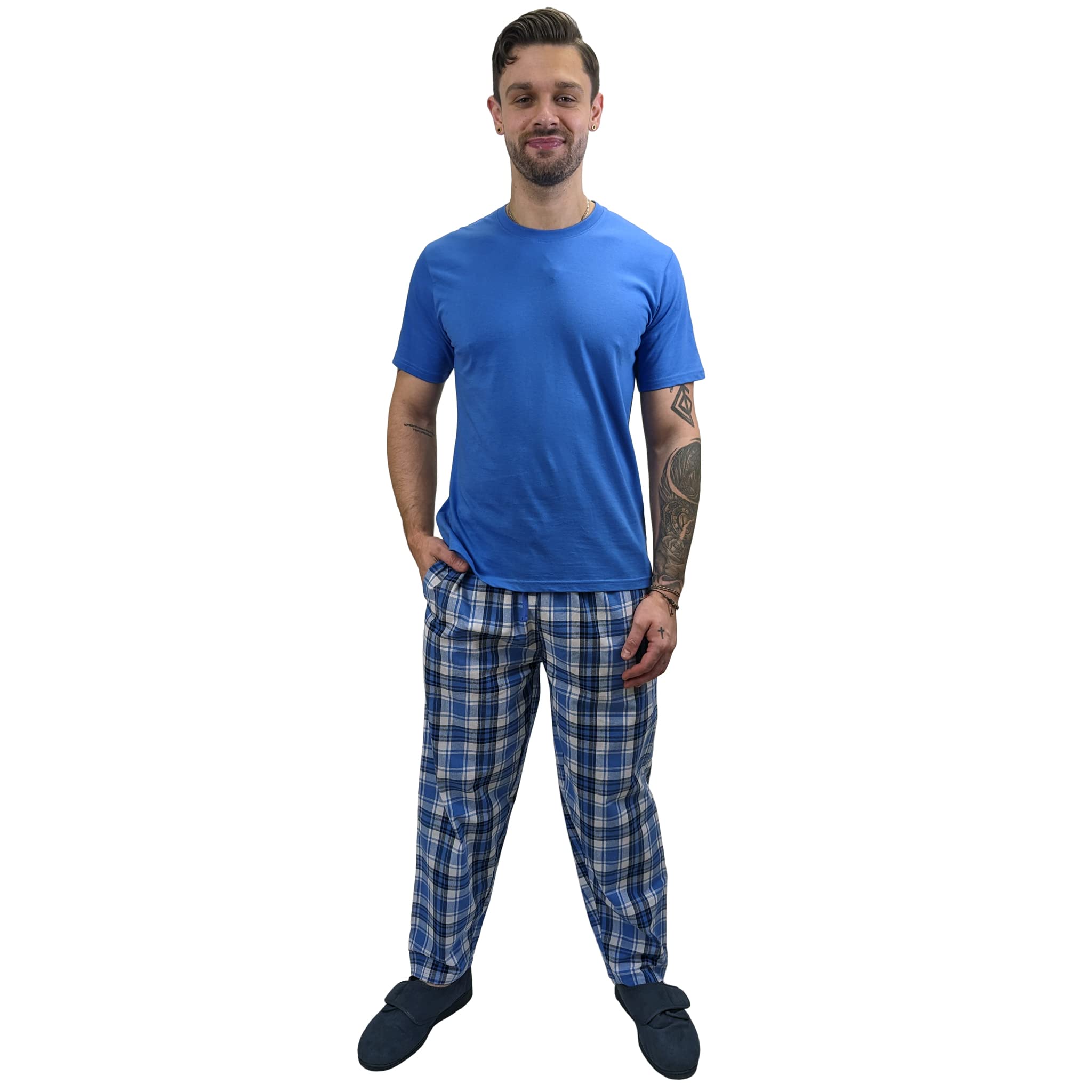 Men's Pyjama Set | 100% Cotton PJs | with Pants & Long Sleeve Top with Dragon Pattern | Elastic Waistband and Drawstring-image-45