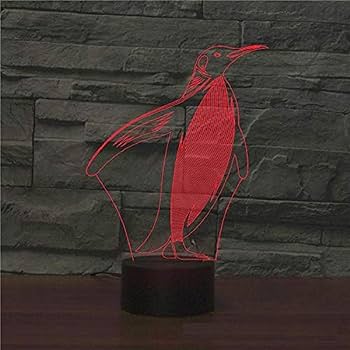 Amazon.co.jp: 3D ペンギン ナイトライト 7色変化 LED テーブルデスク