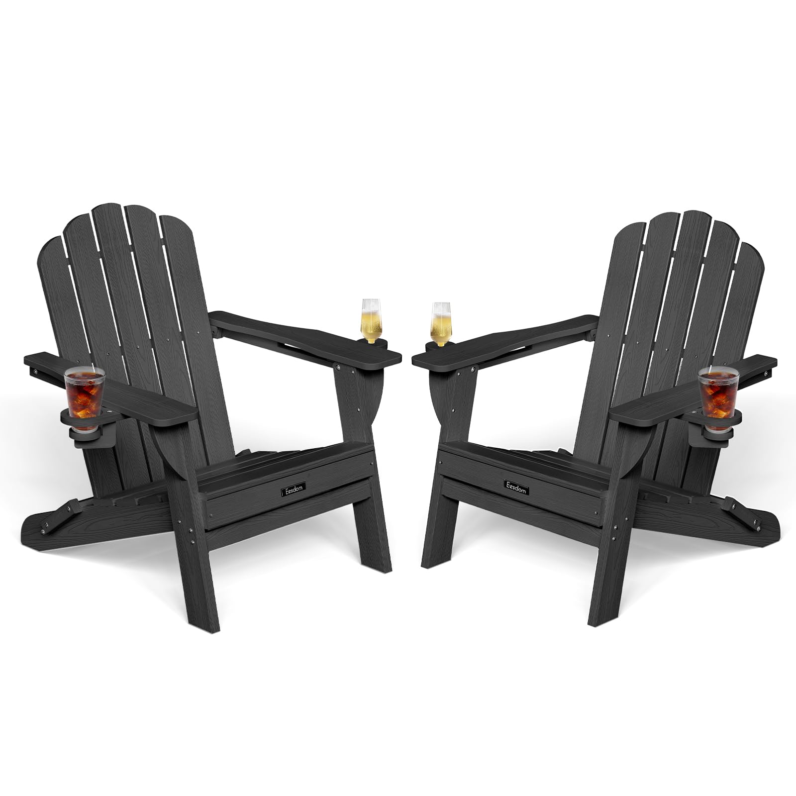 Amazon.com : Eesdom Adirondack Chair Set of 2, 5-Slatted All