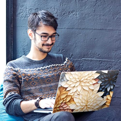 Image of Galaxsia Floral D1 Full Body Vinyl Laptop Skin /Sticker /Cover Upto 15.6 Inches Laptops Laminated-Removable-HD Quality Compatible for Hp-Dell-Sony-Lenovo-Asus etc.(15x10 Inches)
