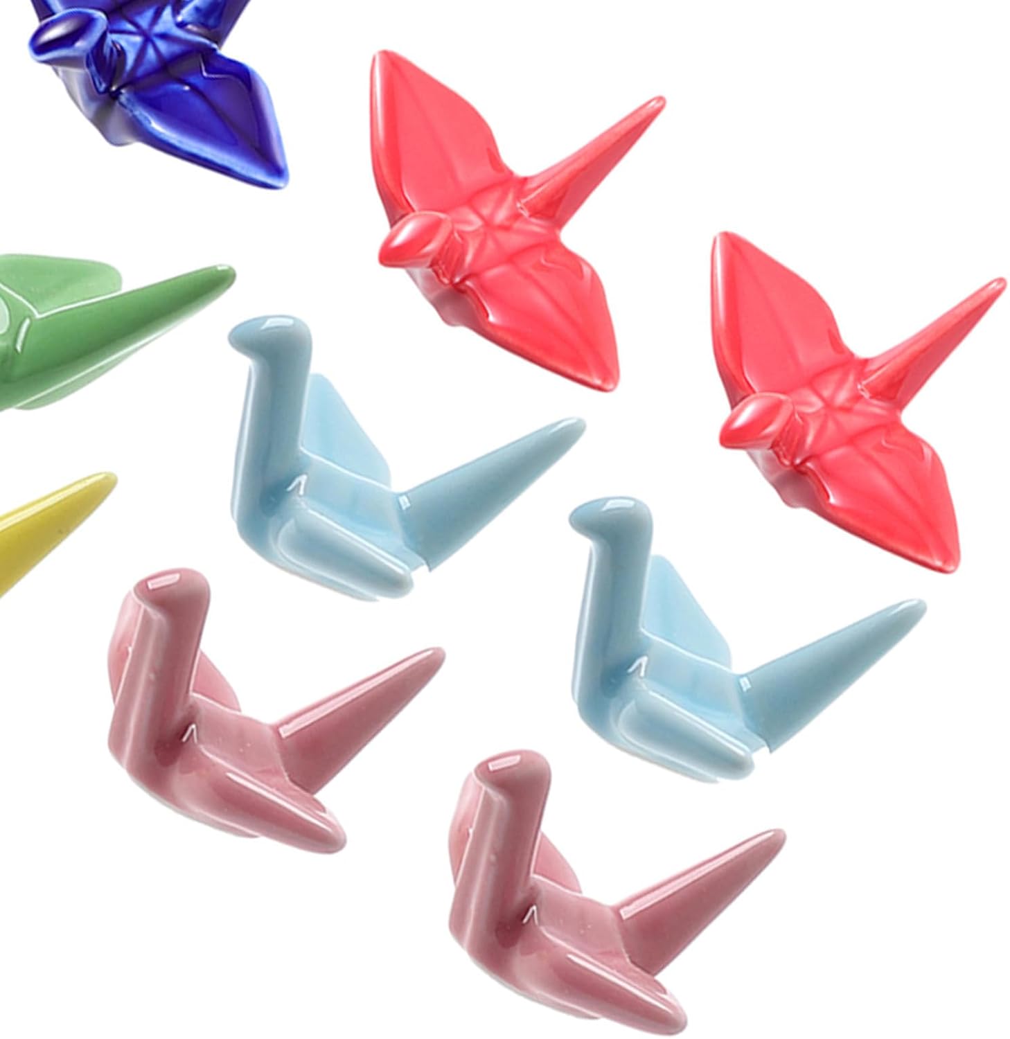 Paper Crane Ceramic Chopsticks Rest Stand 12pcs for Dining Table