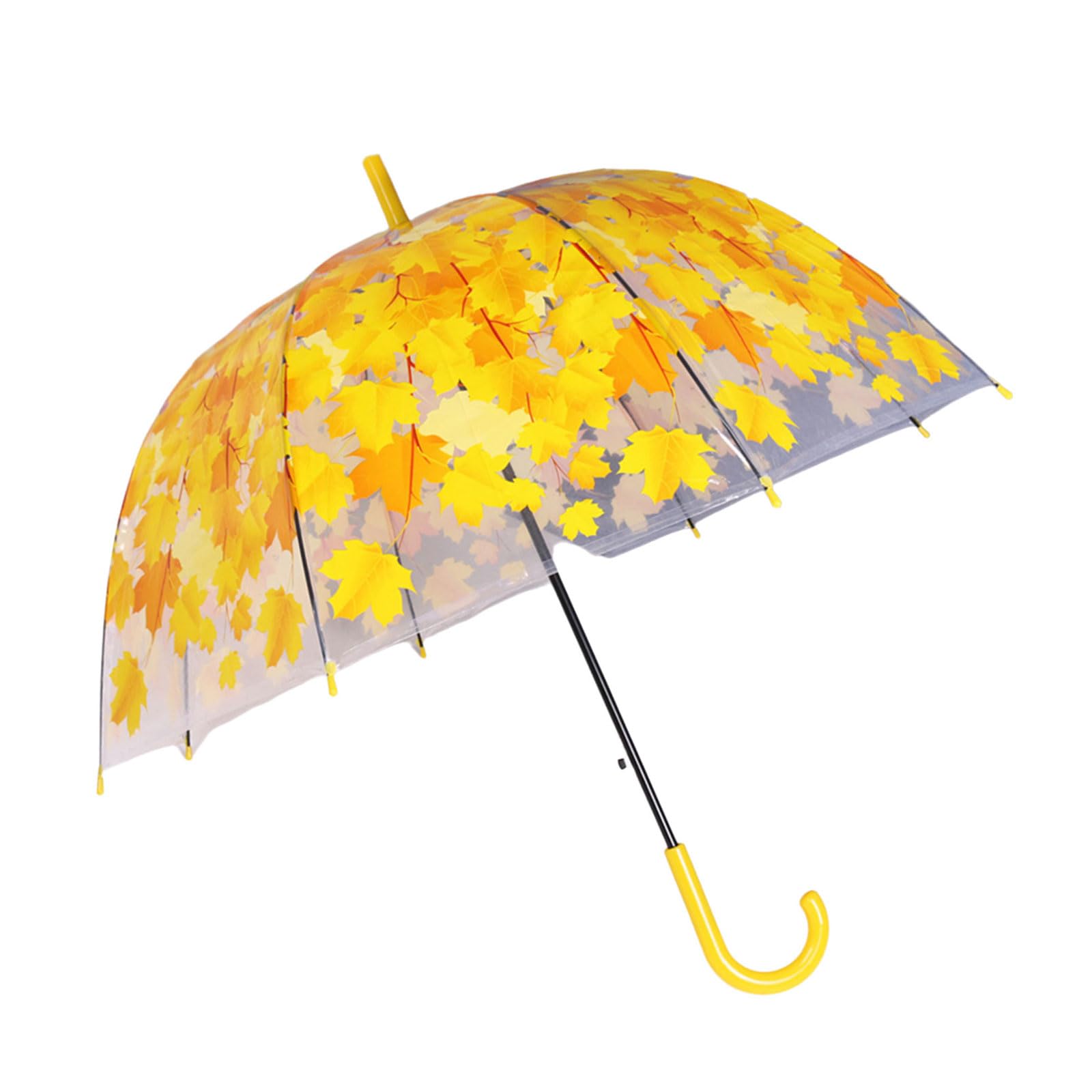 Elnwnnkc Automatic Clear Umbrella Dome with See Through Dome Canopy Rain Umbrellas Birdcage Easy to Grip Handle for Kid Automatic Umbrella