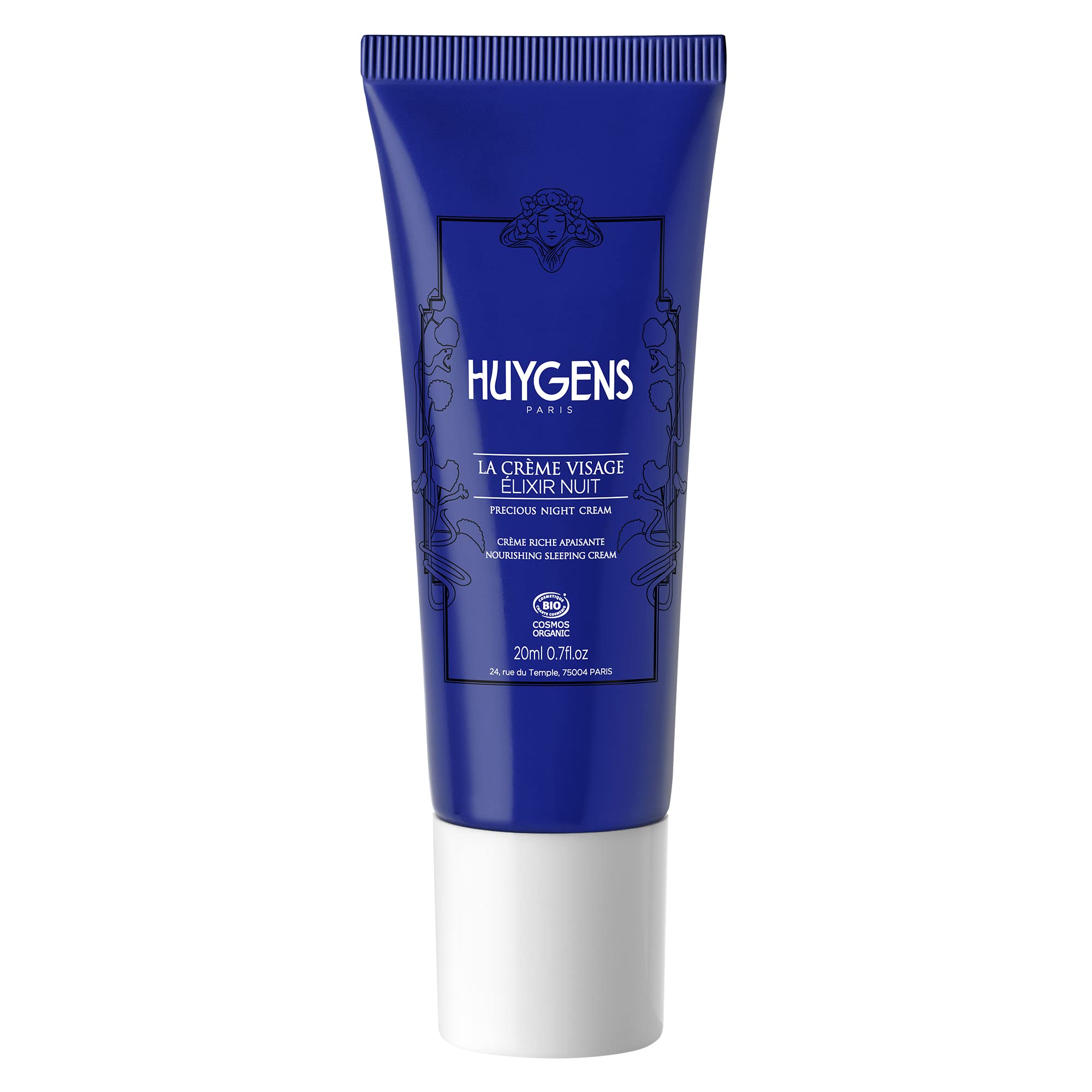 HUYGENS - Organic Élixir Night Cream - Nourishing Night Cream with Argan Oil, Collagen and Hyaluronic Acid - Natural & Organic - Vegan (20 ml)