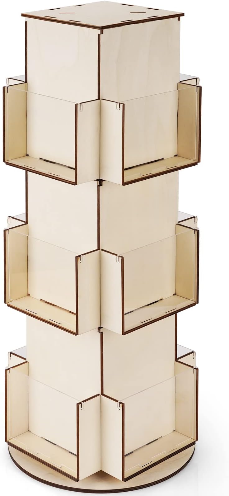 Rotating Display Stand Greeting Card Display Stand Wooden Display Stands for Craft Fairs Card Stand Rack (Wood)