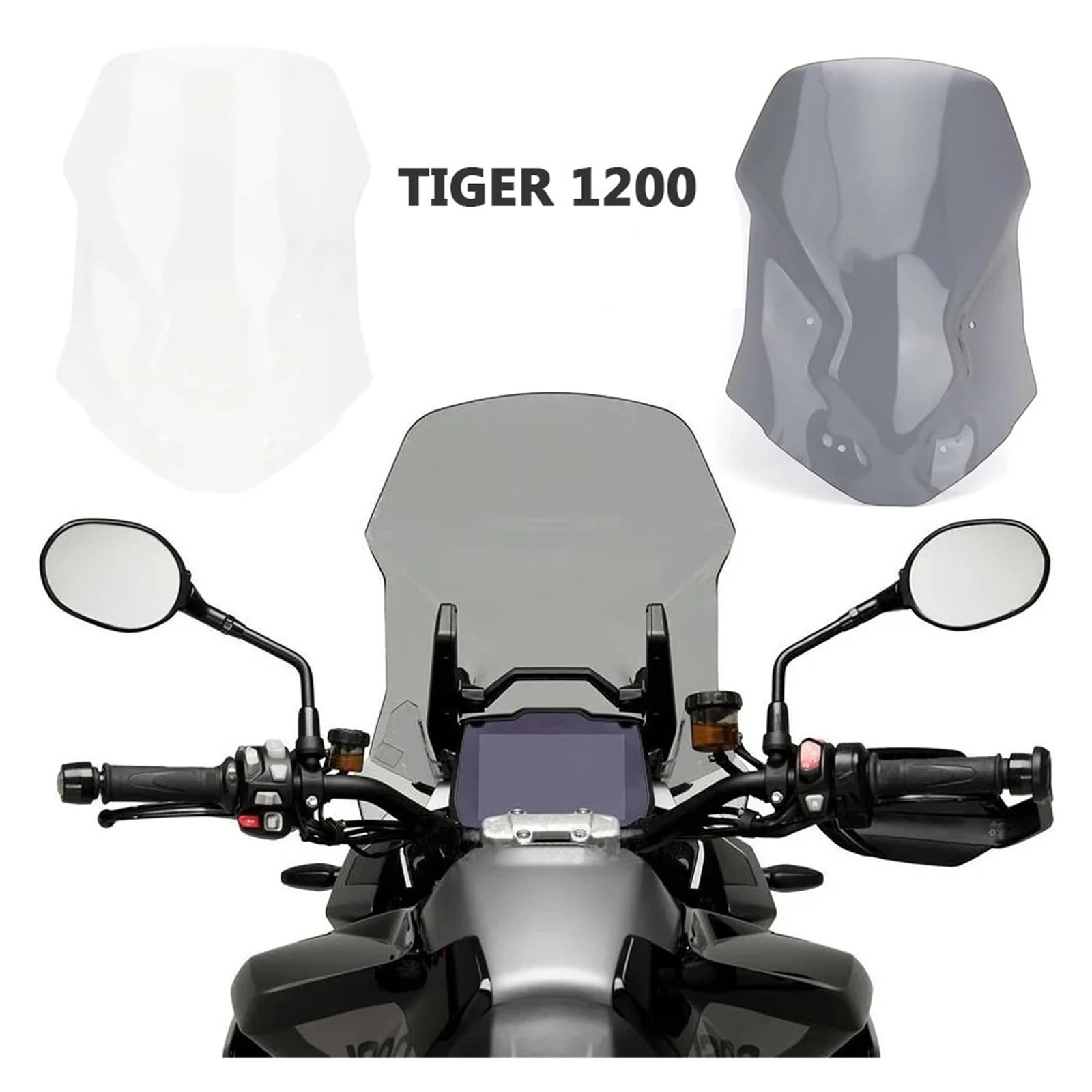 Moto Pare-Brise pour Tiger1200 GT/GT Pro, Déflecteur De Pare-Brise Moto Bulle/Saute Vent Compatible avec