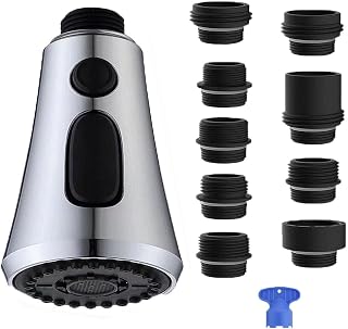 3 Modos Cabezal Recambio Grifo Cocina,con 3 Modos de Agua 360°Giratorio y Tecnología Antisalpicaduras,para Grifo de Cocina G1/2 Cabezal Recambio Extraíble