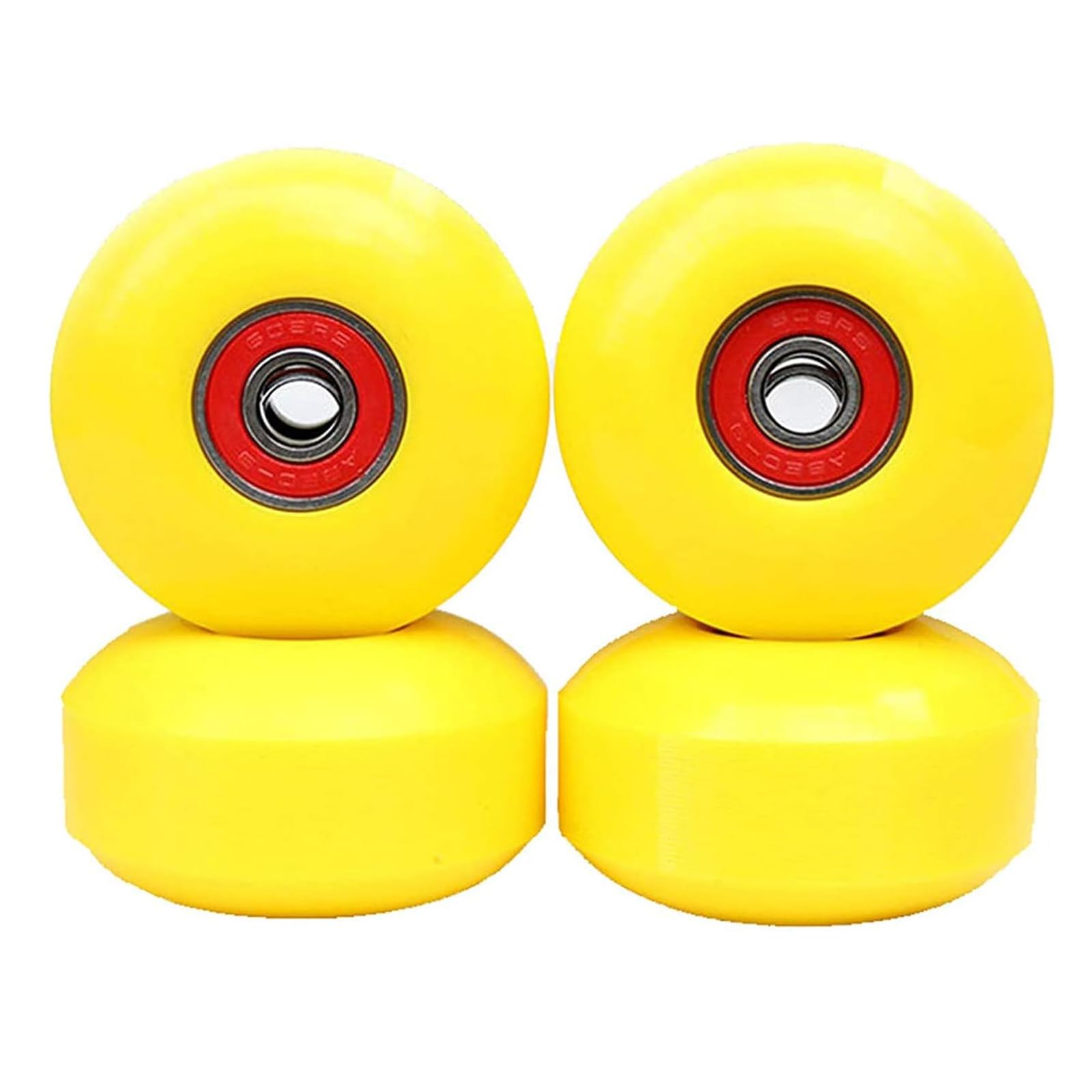 4 Pièces Planches À roulettes Longboard Cruiser Roues, avec Roulements PU ABEC-9 Roues d'action Longboard Roues De Planche À roulettes À Double Inclinaison, 52X32mm,Jaune
