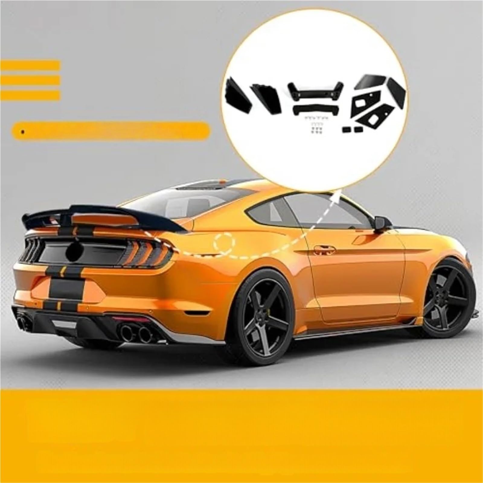 Spoiler bagażnika kompatybilny z Fordem Mustangiem 2015 2023 GT500 GT350 V6 V8 kompatybilny z Shelby GT EcoBoost 2-drzwiowe modele Coupe tylna owiewka połysk Bl