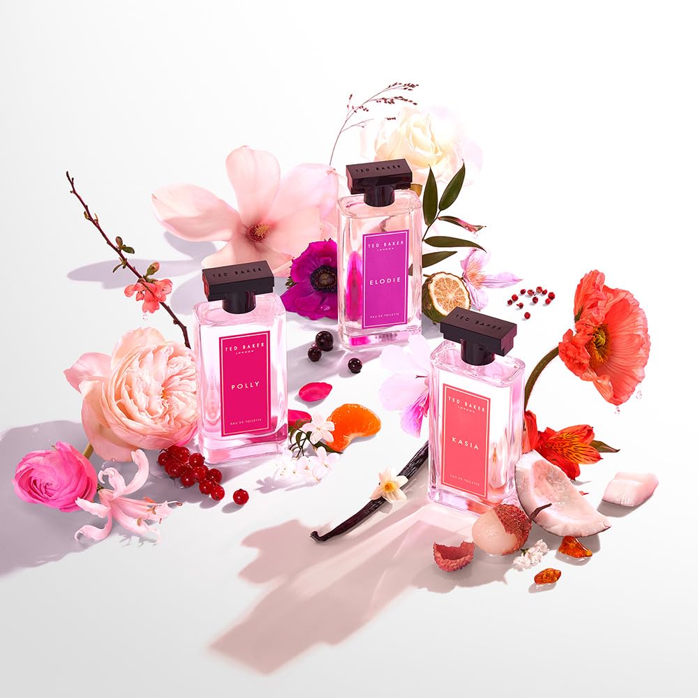 Ted Baker Kasia Eau De Toilette, Fruity Floral, For Women, 100ml | Mood-lifting fragrance in a fruity floral scent with lychee, jasmine, coconut, vanilla and warm amber notes.