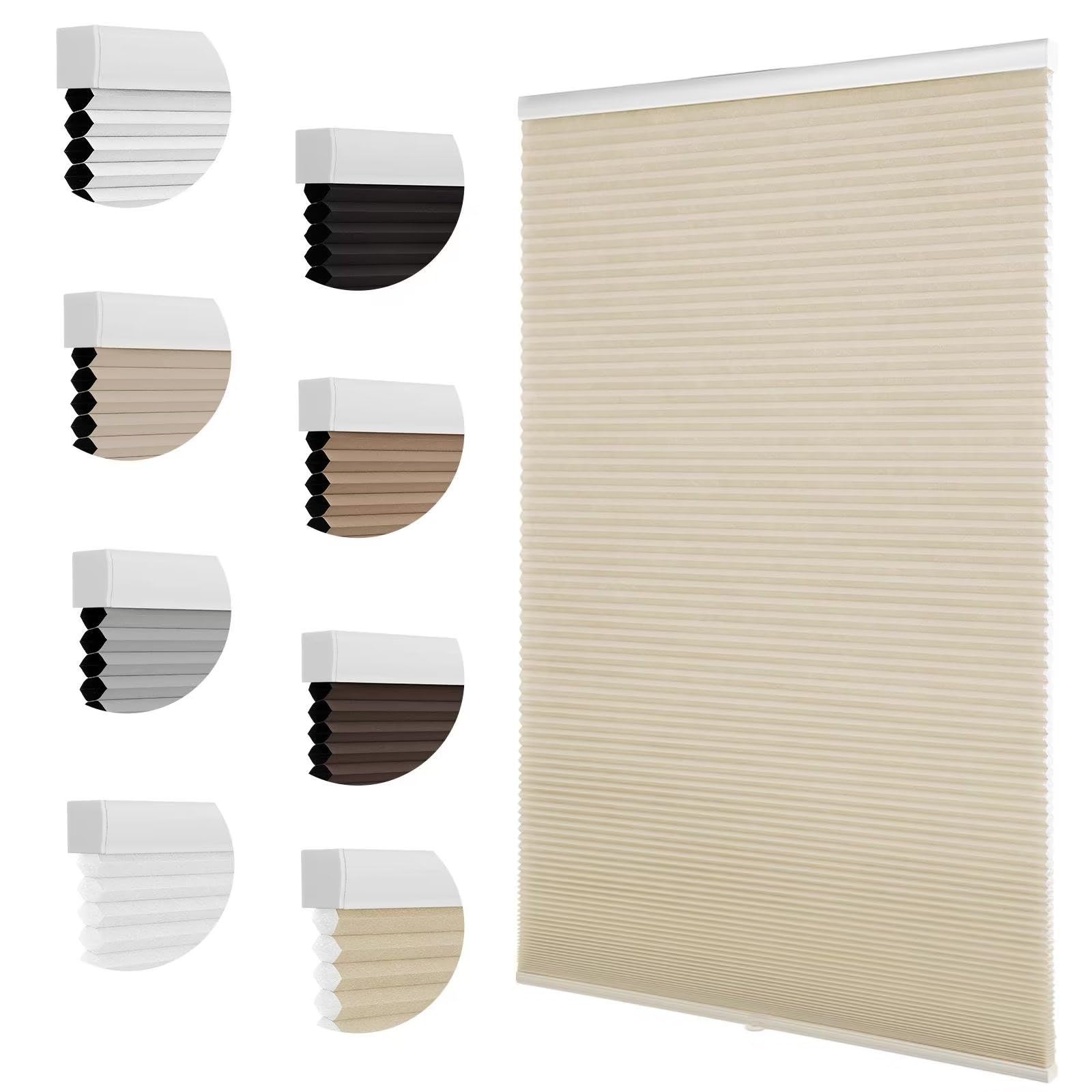 MYshade Cordless Cellular Blinds for Windows Light Filtering Cellular Window Shades Blinds & Shades for Kitchen/Bedroom/Living Room/Office 33" W X 72" H(Beige)
