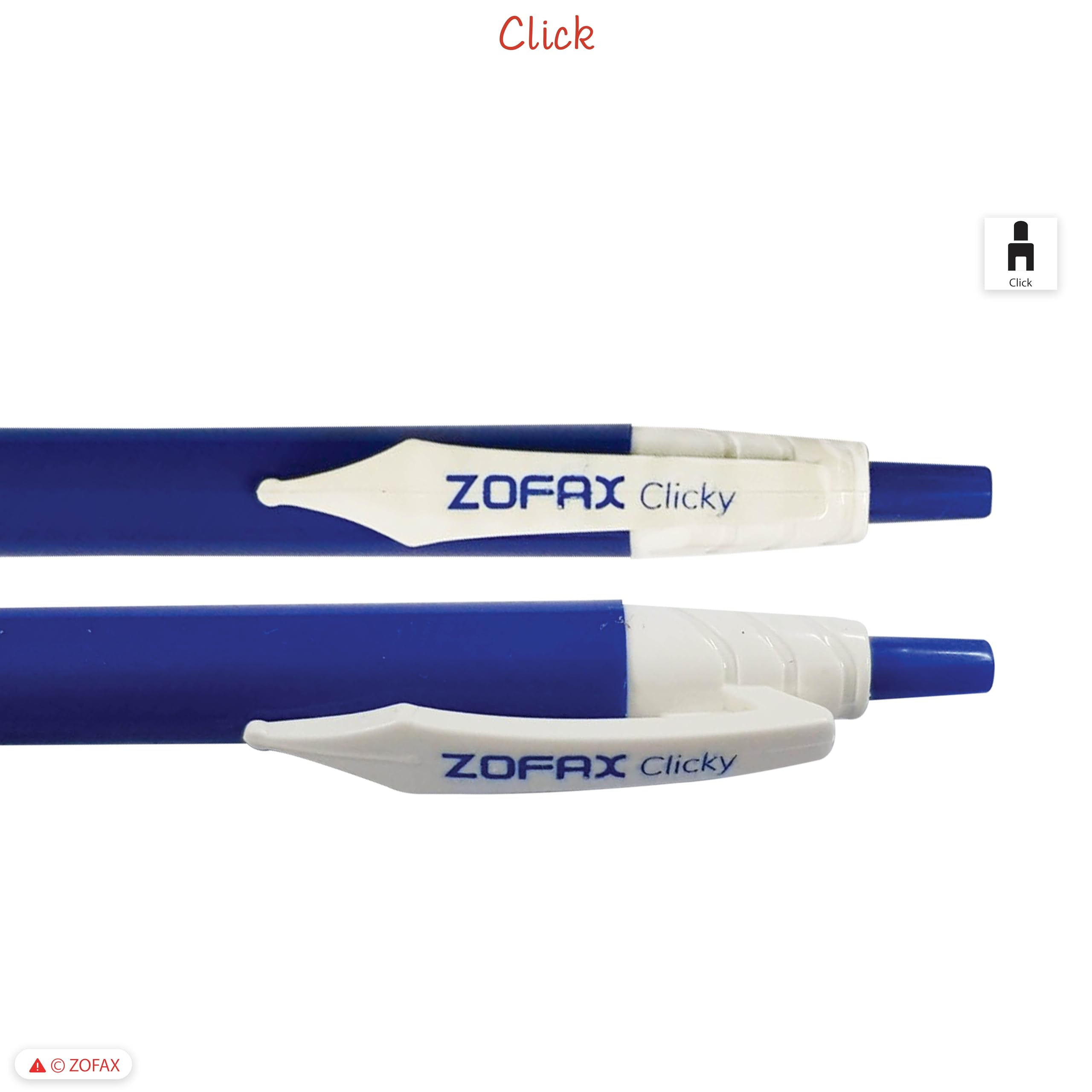 ZOFAX ZClic Retractable Ballpoint Pens, BLUE, Fine Point (0.7mm), Pack of 50, Smooth Ball Pens - Image 4