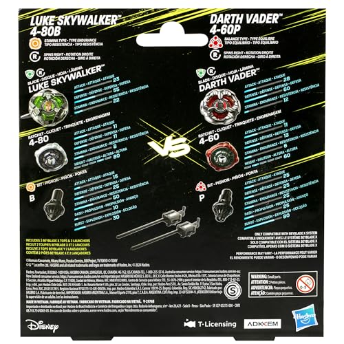 Miniatura 5 de Colaboración Beyblade X y Star Wars, Pack múltiple Luke Skywalker 4-80B vs. Darth Vader 4-60B