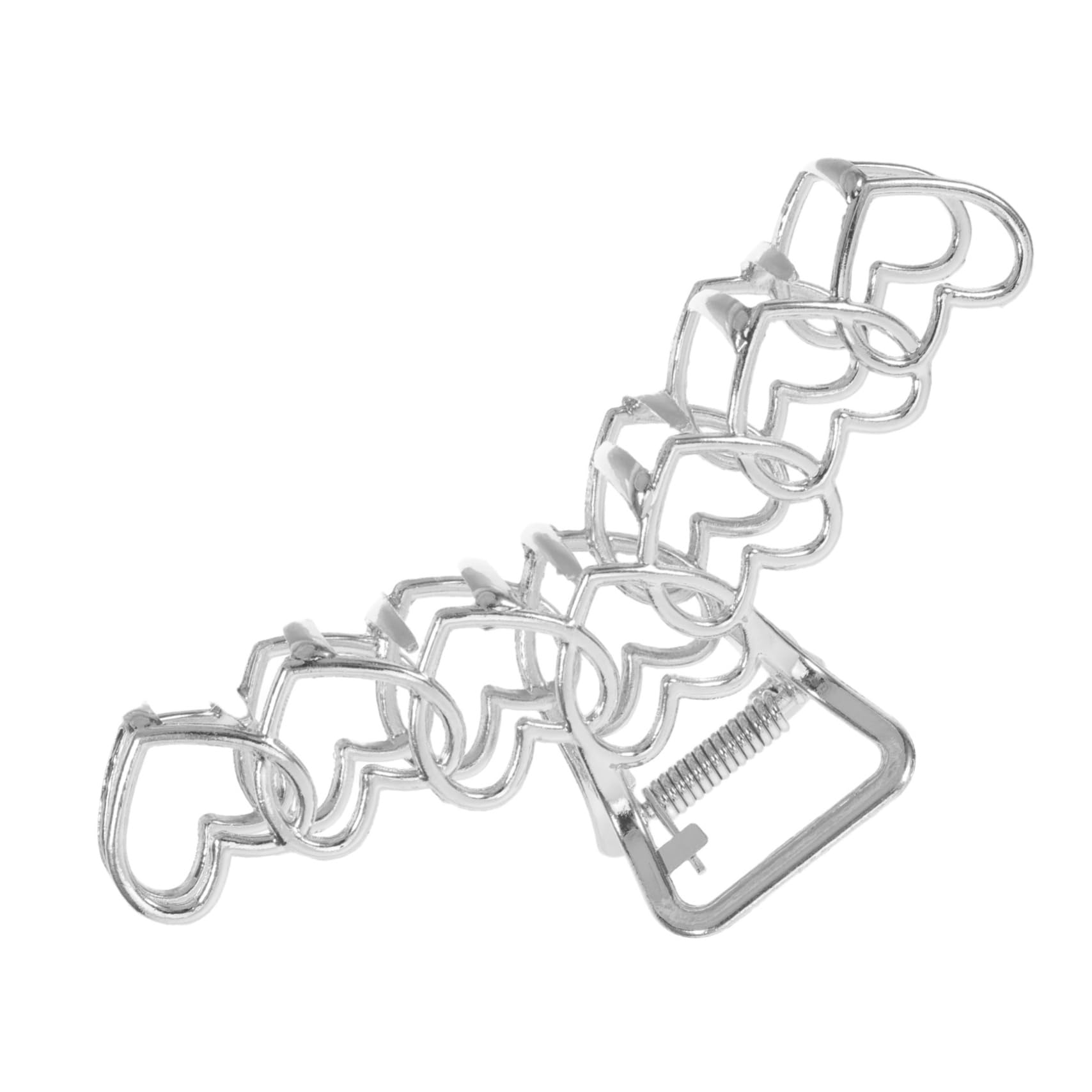 Ipetboom Large Silver Metal Hair Clip Claw for Women Non-Slip Jaw Clip for Thick and Long Hair Stylish Minimalist Styling Accessory Lightweight Portable