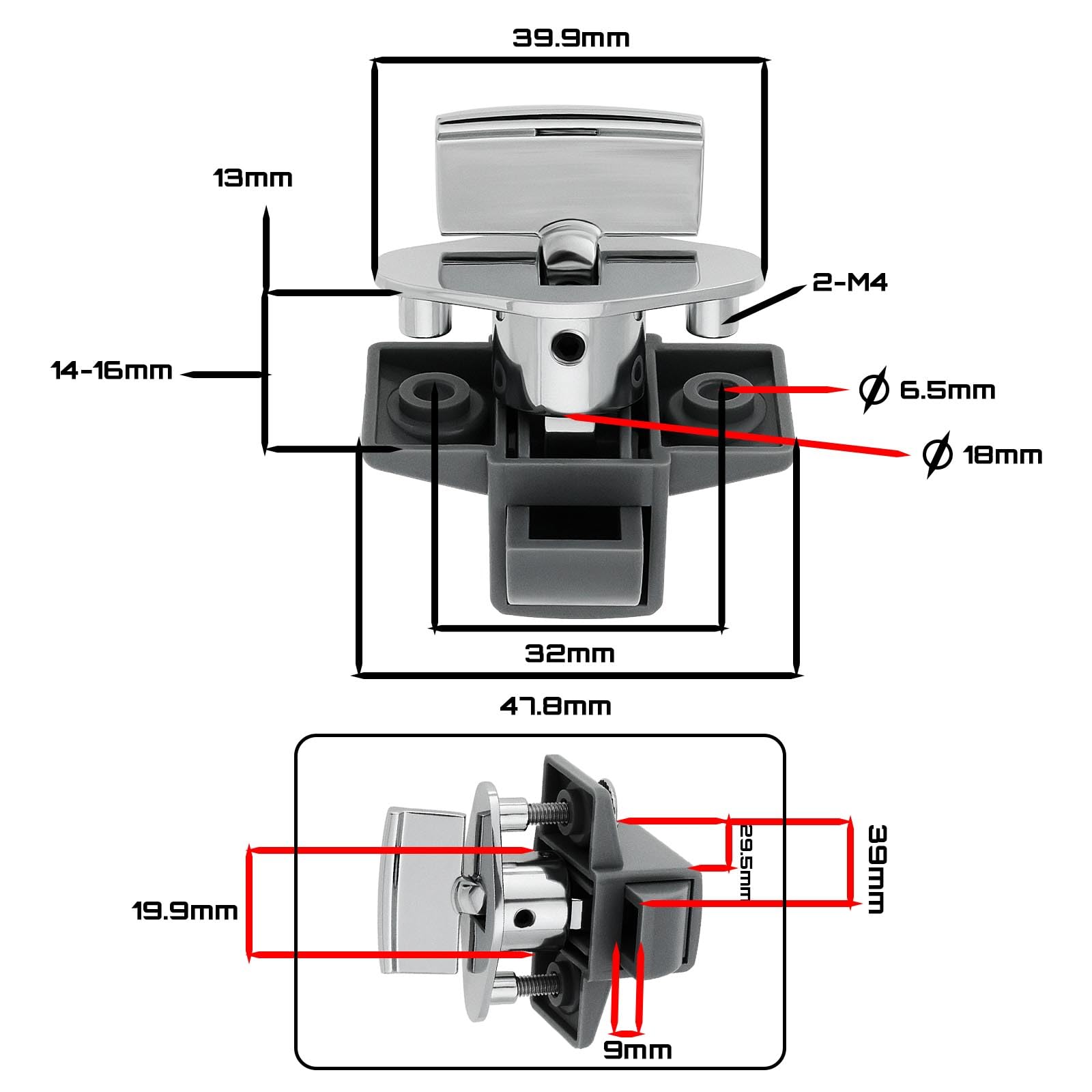 The Lord of the Tools 2 Sets Caravan RV Cupboard Drawer Lock Or Locker Door Release Catch Replacement Set Compatible with Elddis Compatible with Compass Caravans - Image 4