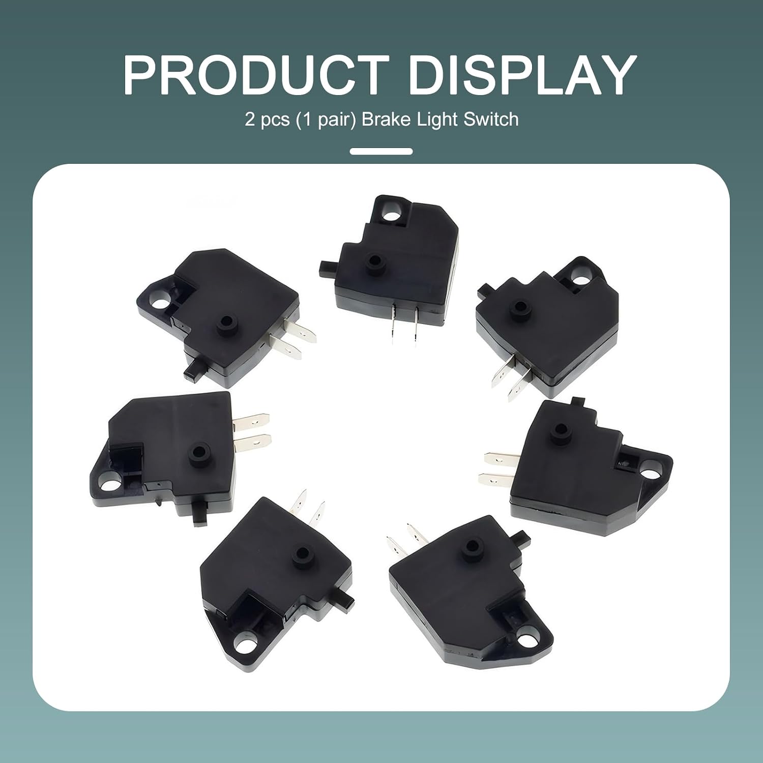 Motorcycle Front Brake Light Stop Switch, Square Type Pump Brake Right Disc Brake Switch, Handlebar Switch Replaceable Parts Accessories, Universal for Most Cars (Black)