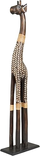 Deco 79 Escultura de jirafa de madera, 8 x 4 x 31 pulgadas, marrón oscuro Deco 79 Escultura de jirafa de madera, 8 x 4 x 31 pulgadas, marrón oscuro