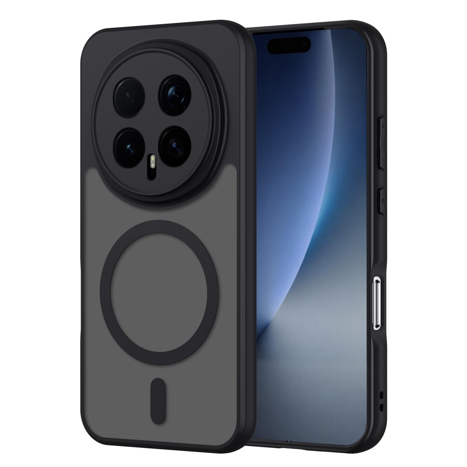 Pnakqil Magnetisch für Honor Magic 8 Pro Hülle für Magsafe,Matt Transluzente Handyhülle für Honor Magic 8 Pro,PC Härte Kratzfest Matte Dünn Magnetische SchutzHülle Case,Schwarz