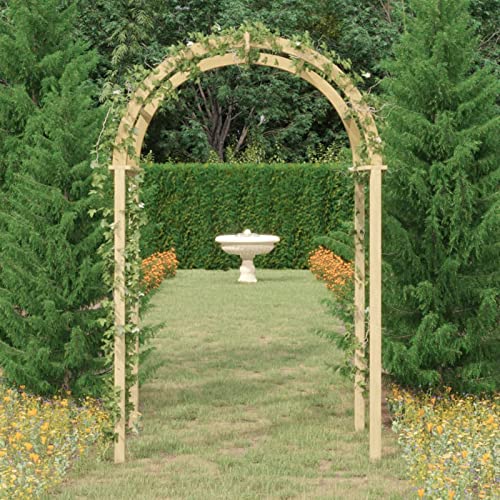 ARKEM Arco de Madera de Pino Macizo impregnado 141x97x243 cm Trepador Rosas Cenador Pérgola Jardín Patio Terraza Balcón Exteiror Decoración