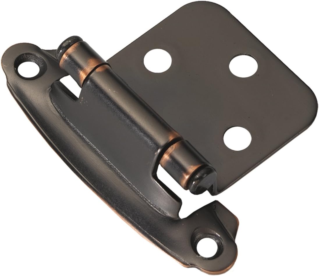 Hickory Hardware VP244-OBH Variable Overlay Surface Self-Closing Collection Cabinet Hinge - 170° Opening Face Frame Application Easy Installation, Oil-Rubbed Bronze Highlighted Finish - Pack of 1 Pair