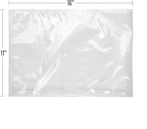 Miniatura 8 de OVENTE Bolsas selladoras al vacío precortadas, 100 unidades de 11 x 16 pulgadas, resistentes para ahorro de alimentos, sin BPA para almacenamiento