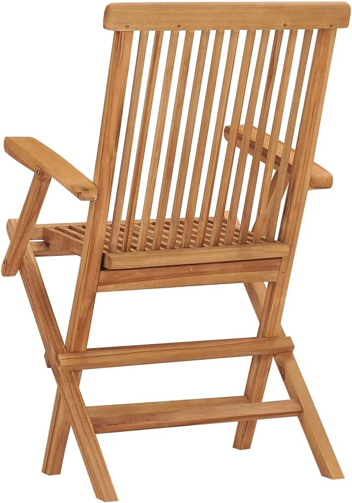 Garden Chair Set of 4 Teak Teak Wood Standard Foldable,Solid Teak Folding Garden Chairs for Outdoor Use – 4 Piece Set with Comfortable Design Outdoor Furniture
