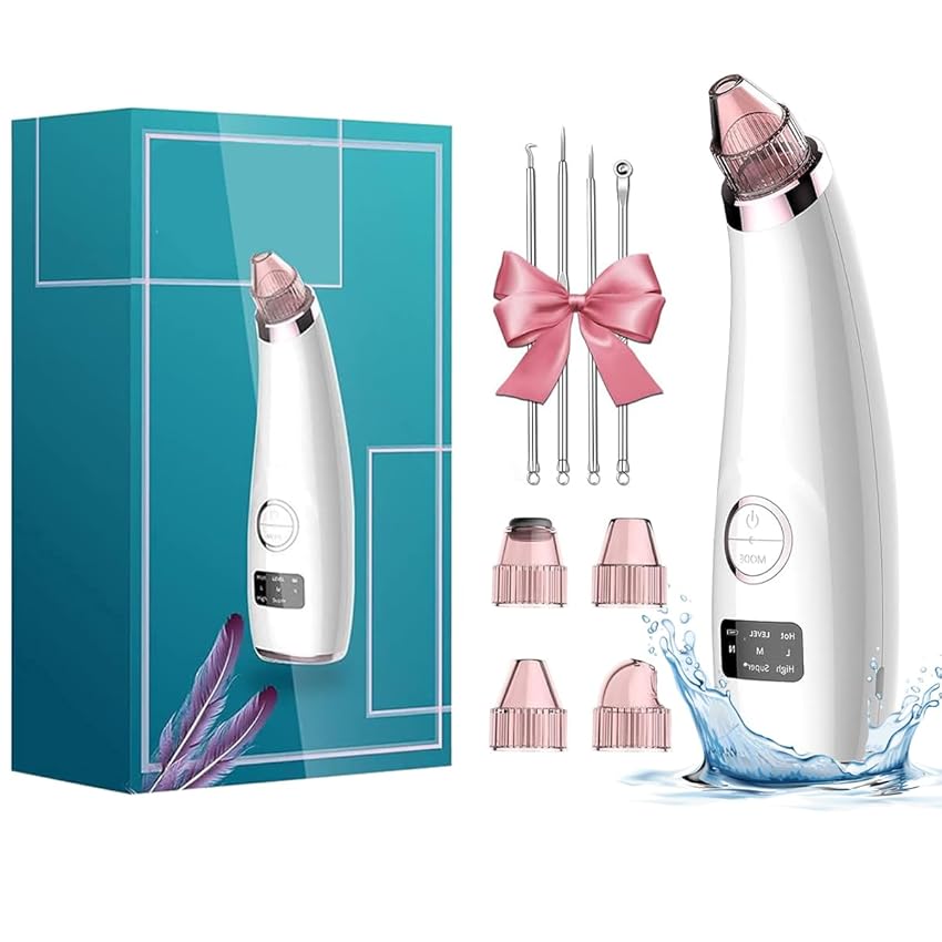 Immagine del prodotto Aspiratore Punti Neri Rimozione dei Punti Neri Vacuum Punti Neri Rimozione Con 5 Sonde di Ricambio e 5 Modalità di Aspirazione Regolabili- Include Kit di Strumenti Per Punti Neri