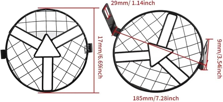 Head Lamp Protector Grille 6.5inch Retro Motorcycle Headlight Fog Lamp Protector Guard Grille Cover For Suzuki(1pentagram)