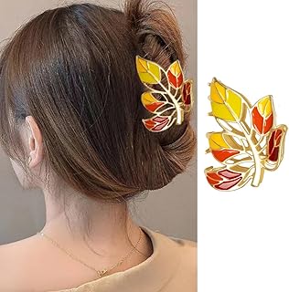 Fall Maple Leaf Hair Claw Clips - Strong Hold Thanksgiving Hair Grip Acc...