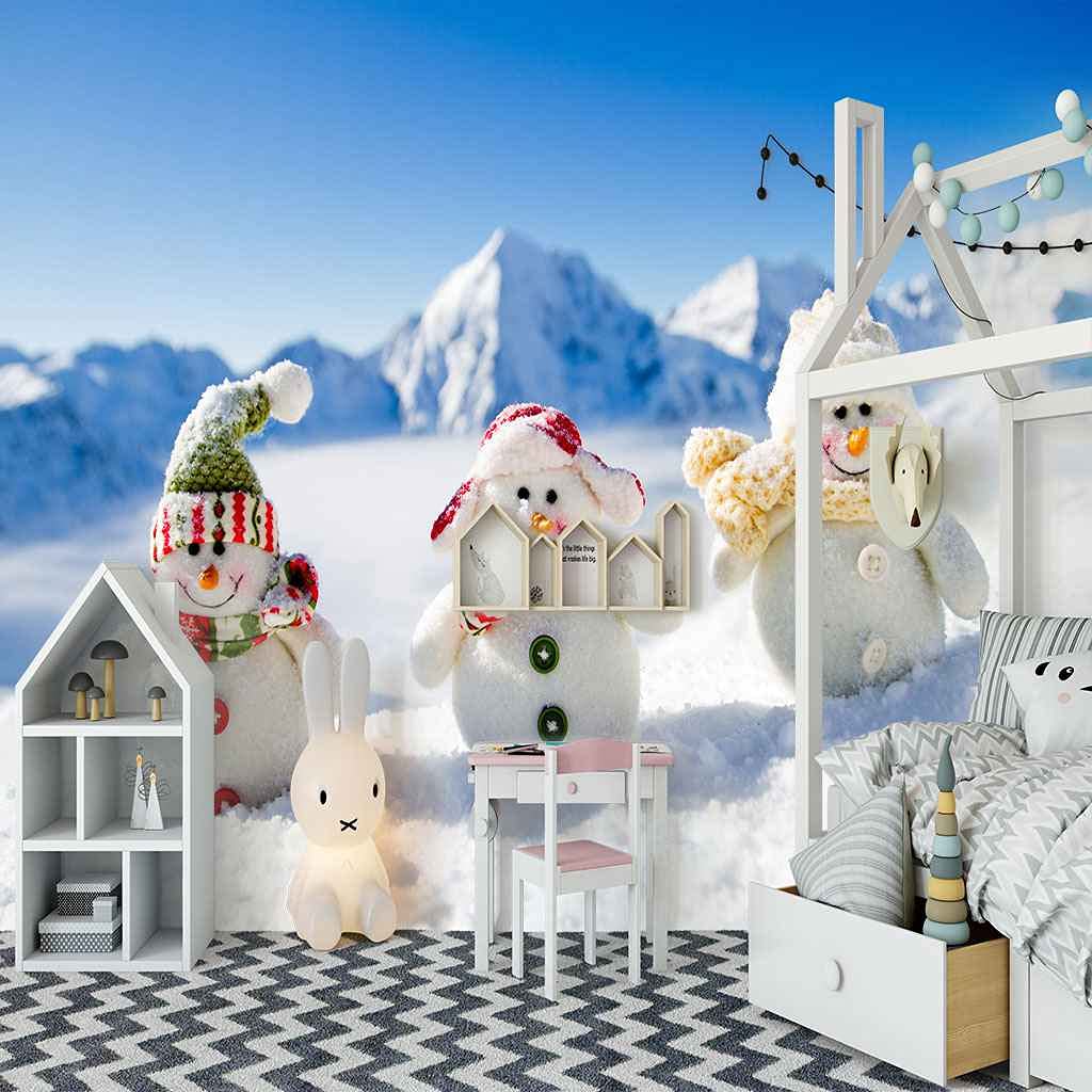 Papier peint Noël 3D autocollant pour relooker un mur terne sans colle