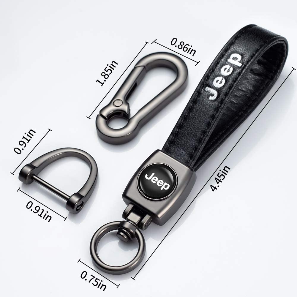 NonoB Leather Car Keychain, Metal Car Key Ring for 1 - 3