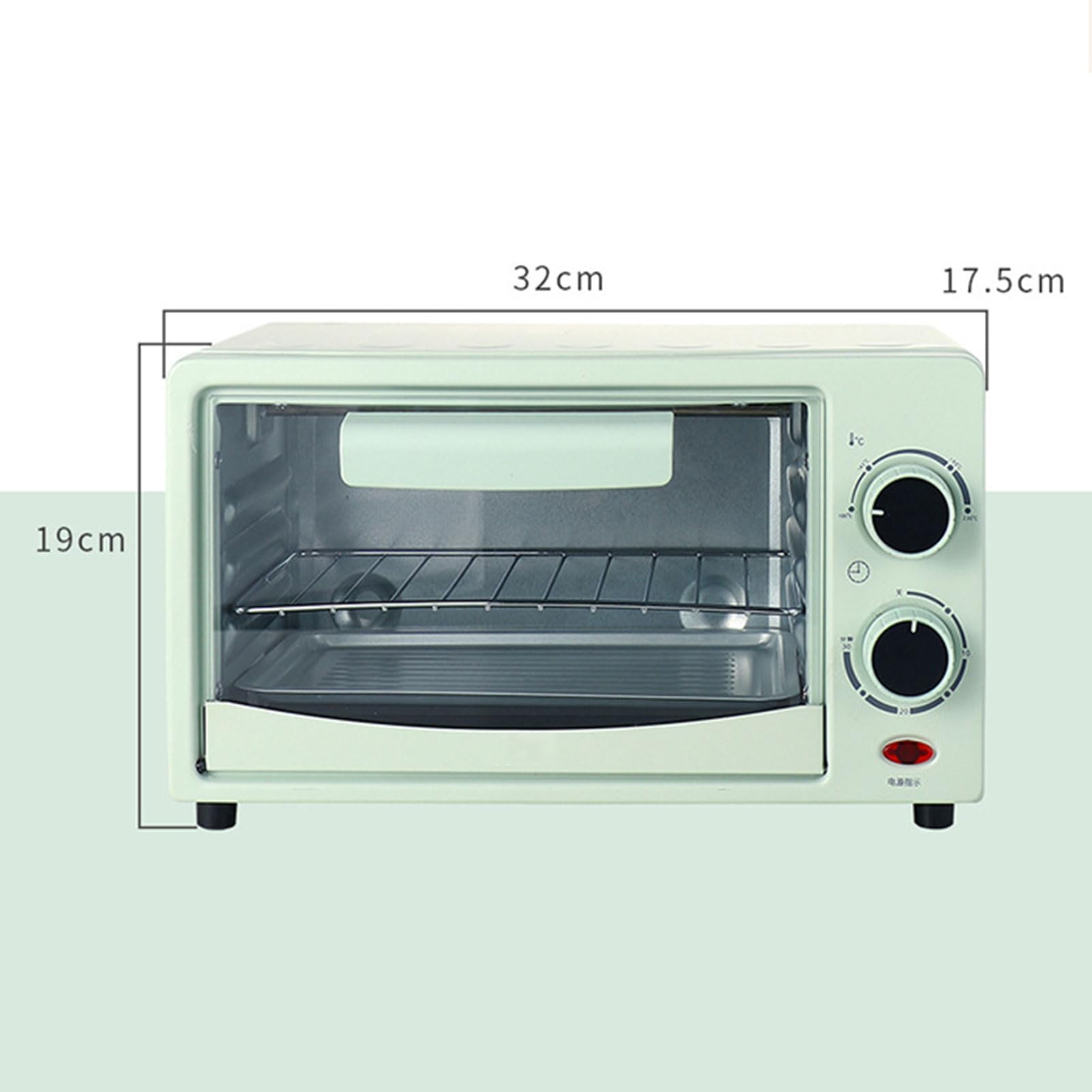 Mini Piekarnik Elektryczny O Mocy 600 W, Piekarnik Konwekcyjny O Pojemności 12 L, Piekarnik Z Regulacją Temperatury I Funkcją Frytkownicy Powietrznej