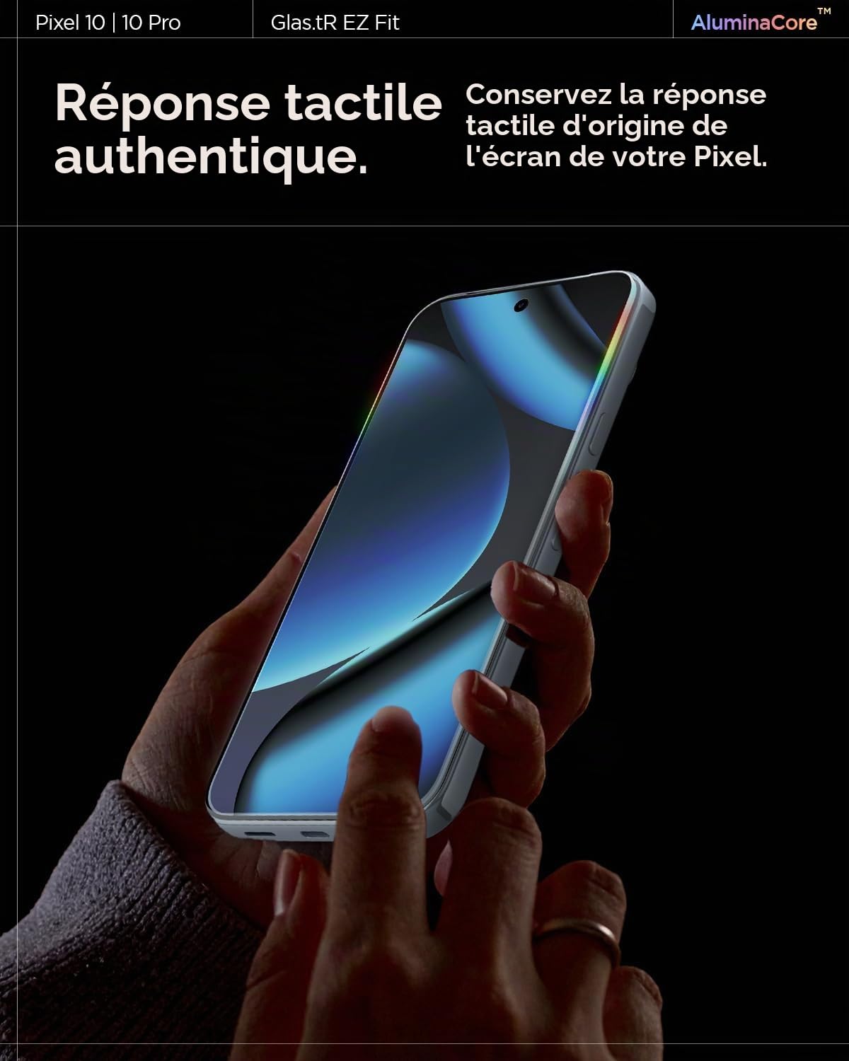 Spigen Glas.tR EZ Fit Verre Trempé pour Google Pixel 10, 10 Pro, Pixel 9, Pixel 9 Pro, 2 Pièces, Kit d'installation inclus, Dureté 9H, Résistant aux Rayures