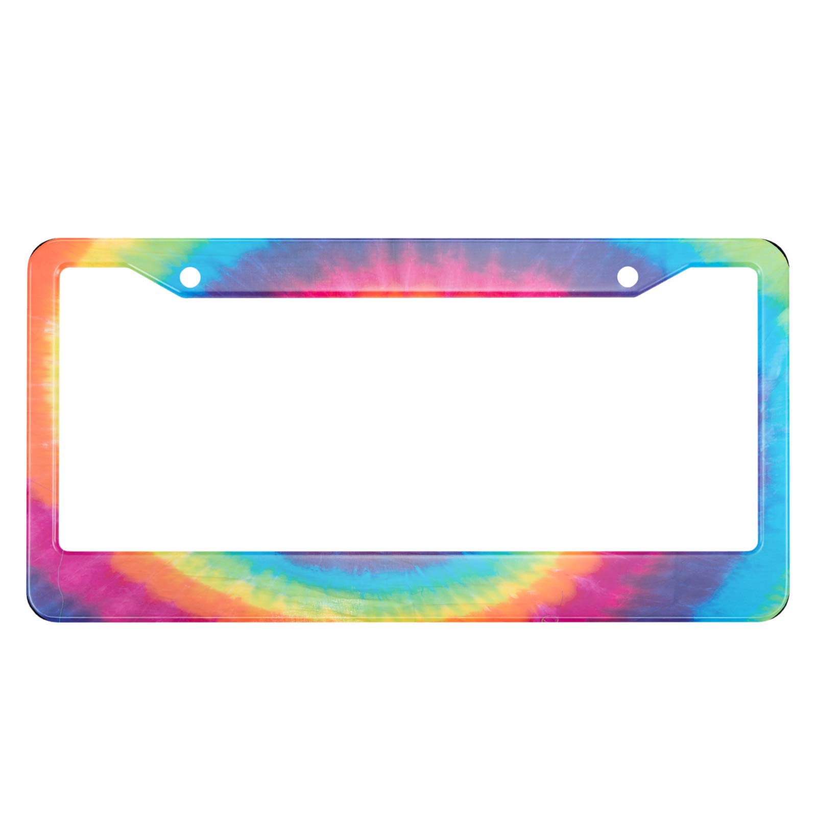 Photo 1 of HOSNYE Rainbow Color Lines License Plate Frame Rotating Colors Metal License Plate Cover Front Plates Frames Car Tag Frame for Women Men US Vehicles Standard 12 x 6 Inch Rainbow Color Lines