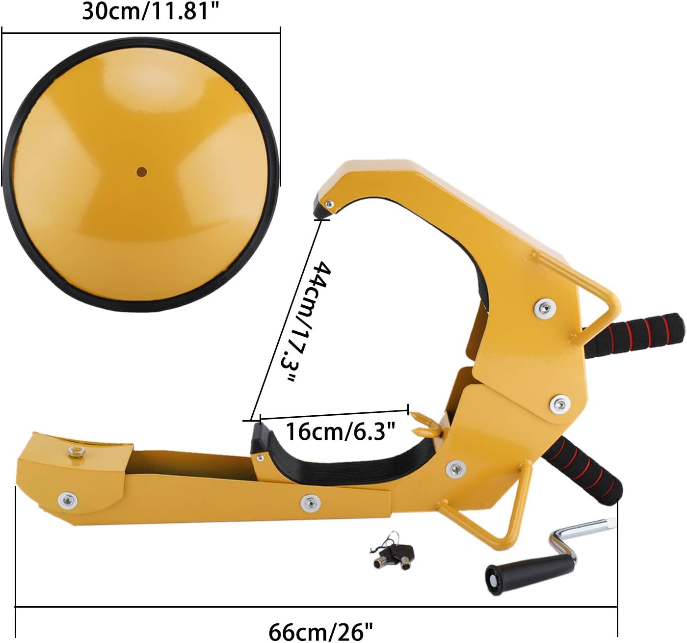 YaeTek Wheel Lock Clamp Boot Auto Car Anti Theft Lock - Heavy Duty Parking Car ATV RV Boot Wheel Clamp Boat Truck Caravan Trailer Lock
