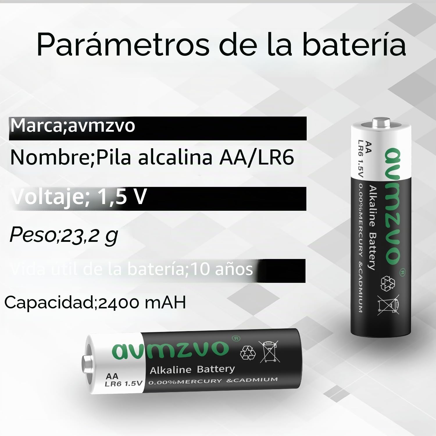 Pilas AA, LR6 1,5V, Potentes, 400 pilas alcalinas, potencia duradera, Pueden usarse para juguetes, alarmas y otros dispositivos electrónicos【10 años de garantía】