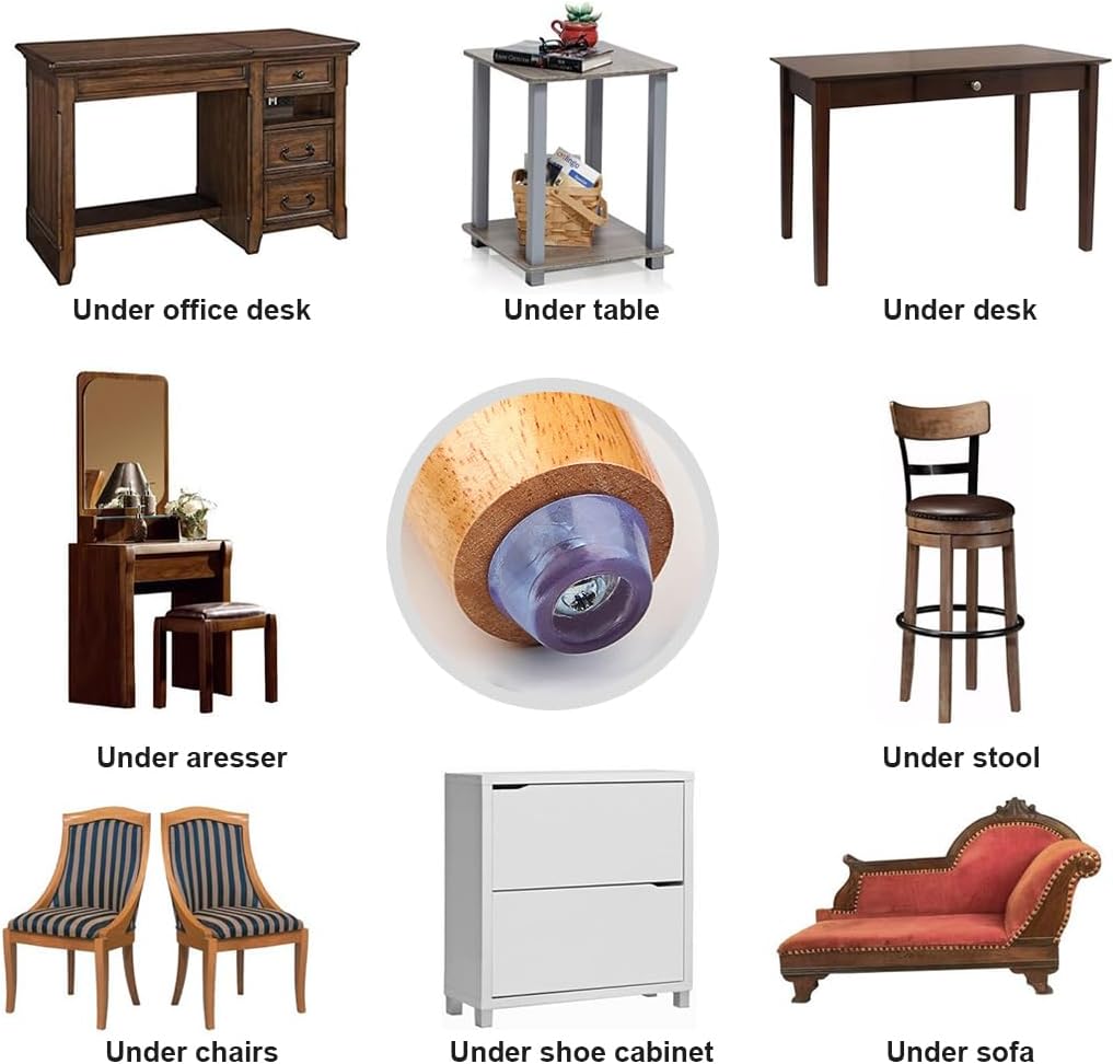 HASTHIP® 20Pcs Transparent Rubber Bush for Furniture Legs - Flat Rubber Round Feet with Screws Non-Slip Anti-Vibration Bumper Pads for Furniture, Cases, Electronics (Ø - 47mm, H - 12mm)