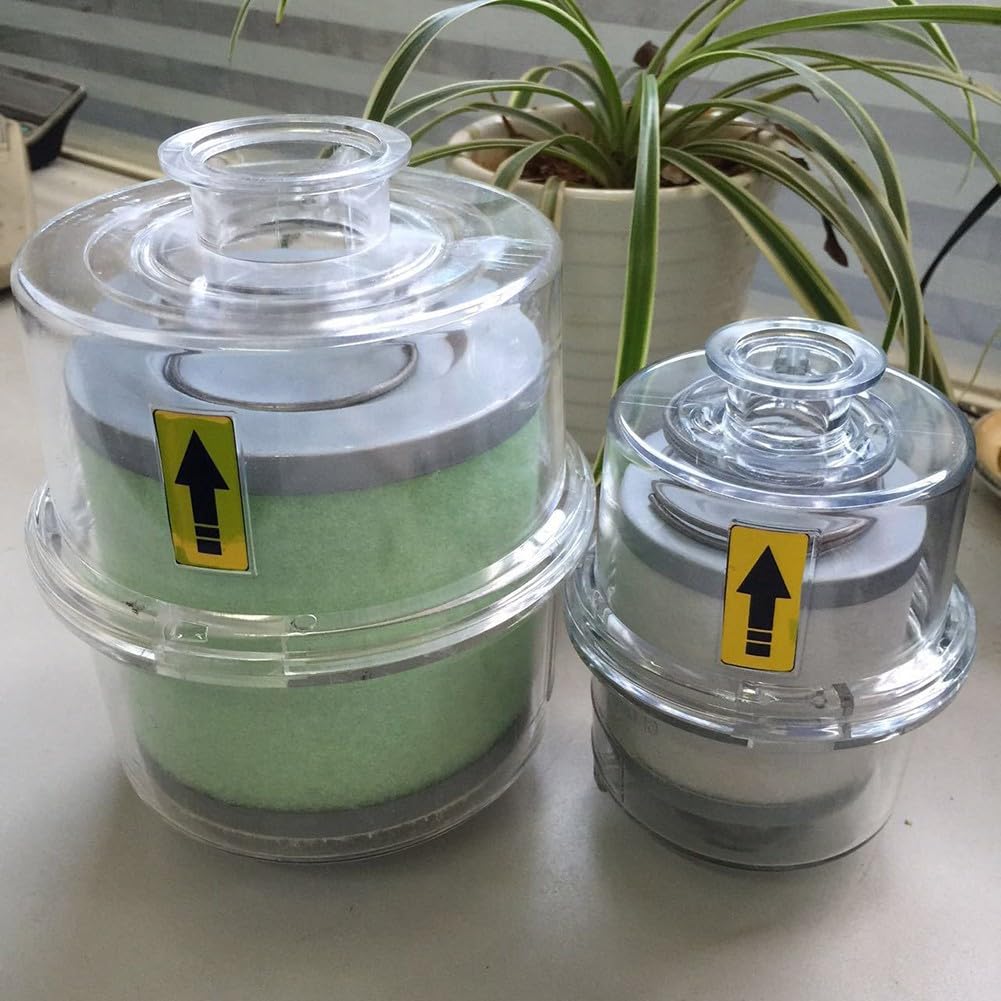 DAZZLEEX Dispositivo de eliminación de niebla de aceite para bomba de vacío, filtro de escape KF25 KF40, carcasa transparente de alta resistencia, tasa de filtración del 95%, filtro importado de