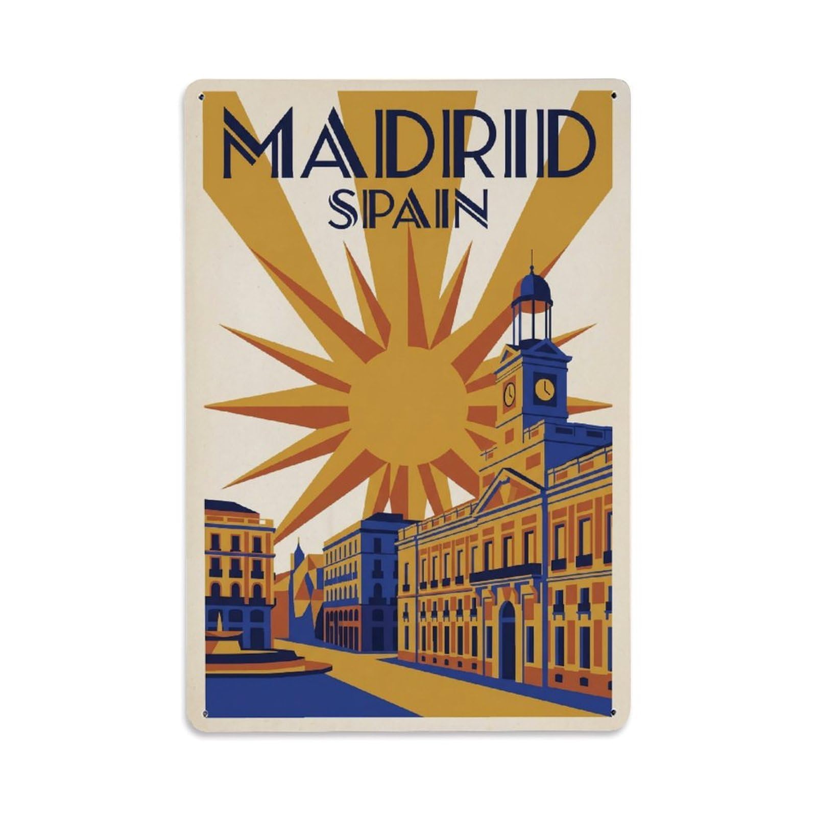 Travel Retro Spain Madrid Metal Tin Sign