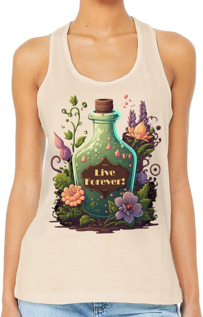 Live Forever Women's Racerback Tank - Floral Tank Top - Print Workout Tank