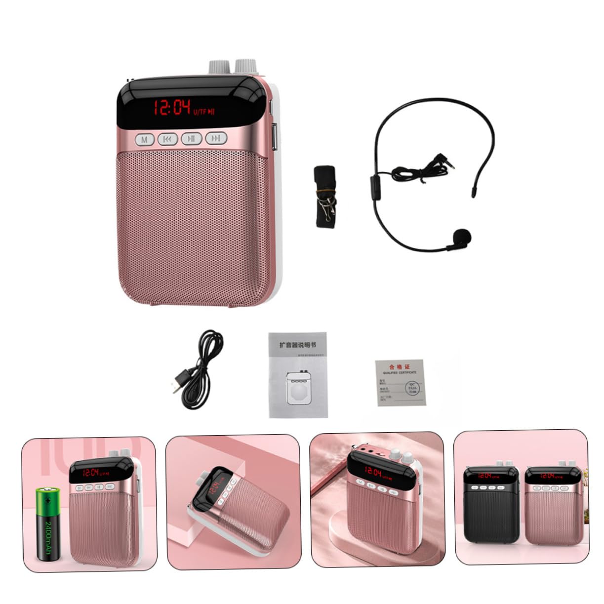 ULDIGI Portable Mini Voice Amplifier for Teachers Guides Training Sessions Flexible Card Support