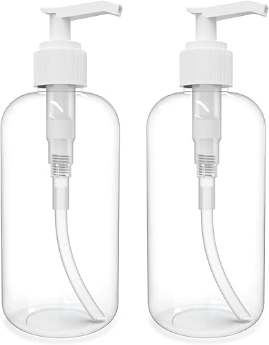 BRIGHTFROM Botellas de plástico con dispensador de bomba, 8 onzas vacías, recipientes recargables sin BPA para gel de baño, hidratante, crema