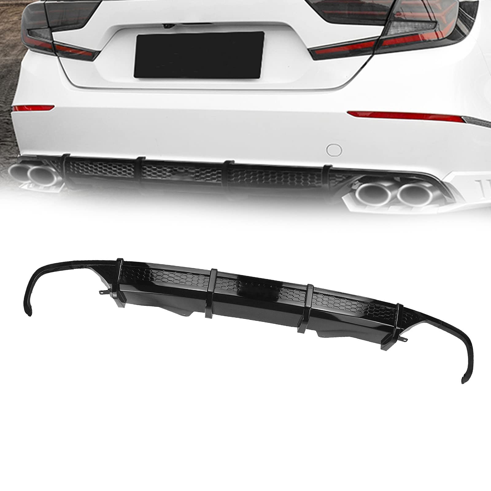 Plaque de spoiler arrière noir brillant style sportif élégant adapté aux Accord 2018-2021